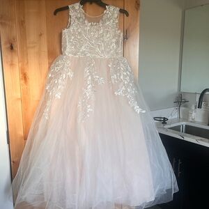 Elegant Pink Floral Kids Dress